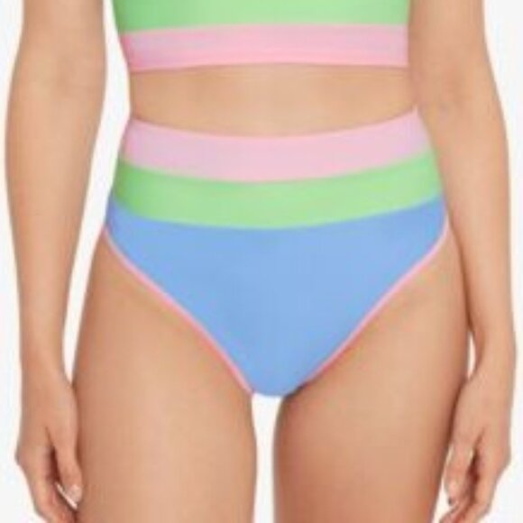 Salt + Cove Other - Salt + Cove Colorblocked High-Waist Bikini Bottoms Periwinkle L